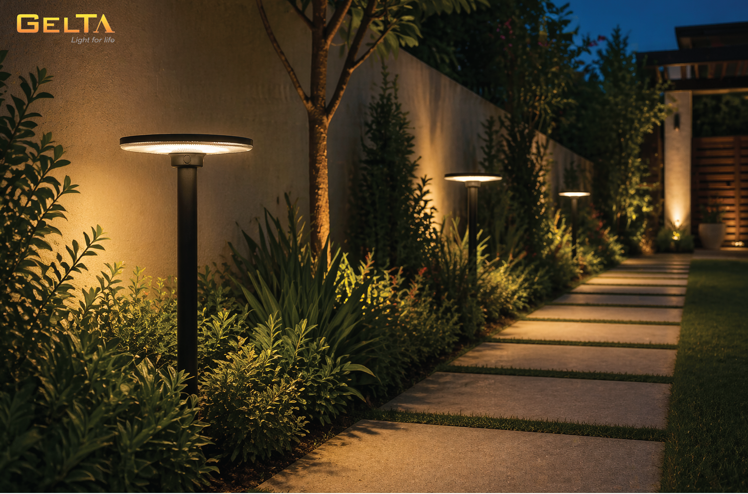 Đèn LED năng lượng mặt trời sân vườn Gelta GDA-300