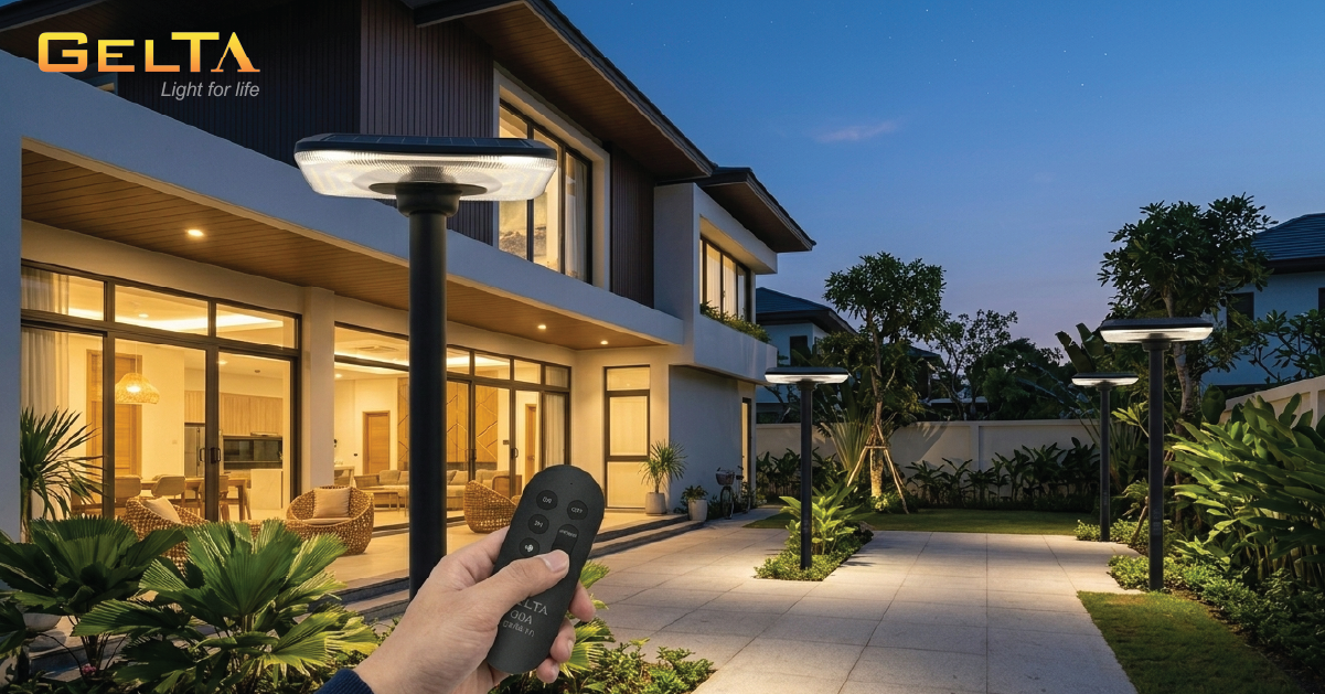 Đèn năng lượng mặt trời liền thể Gelta