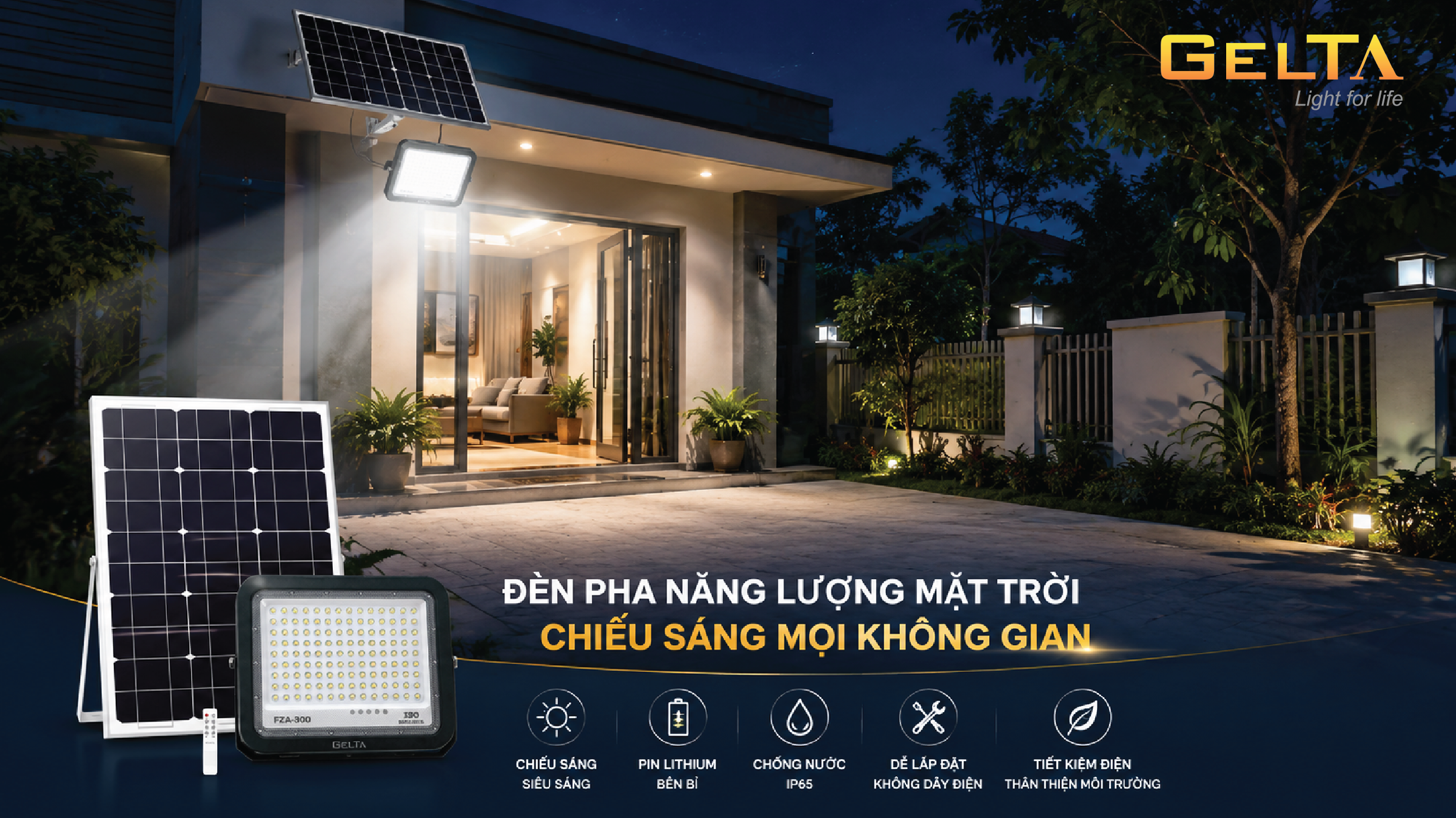 Đèn pha năng lượng mặt trời FZA300