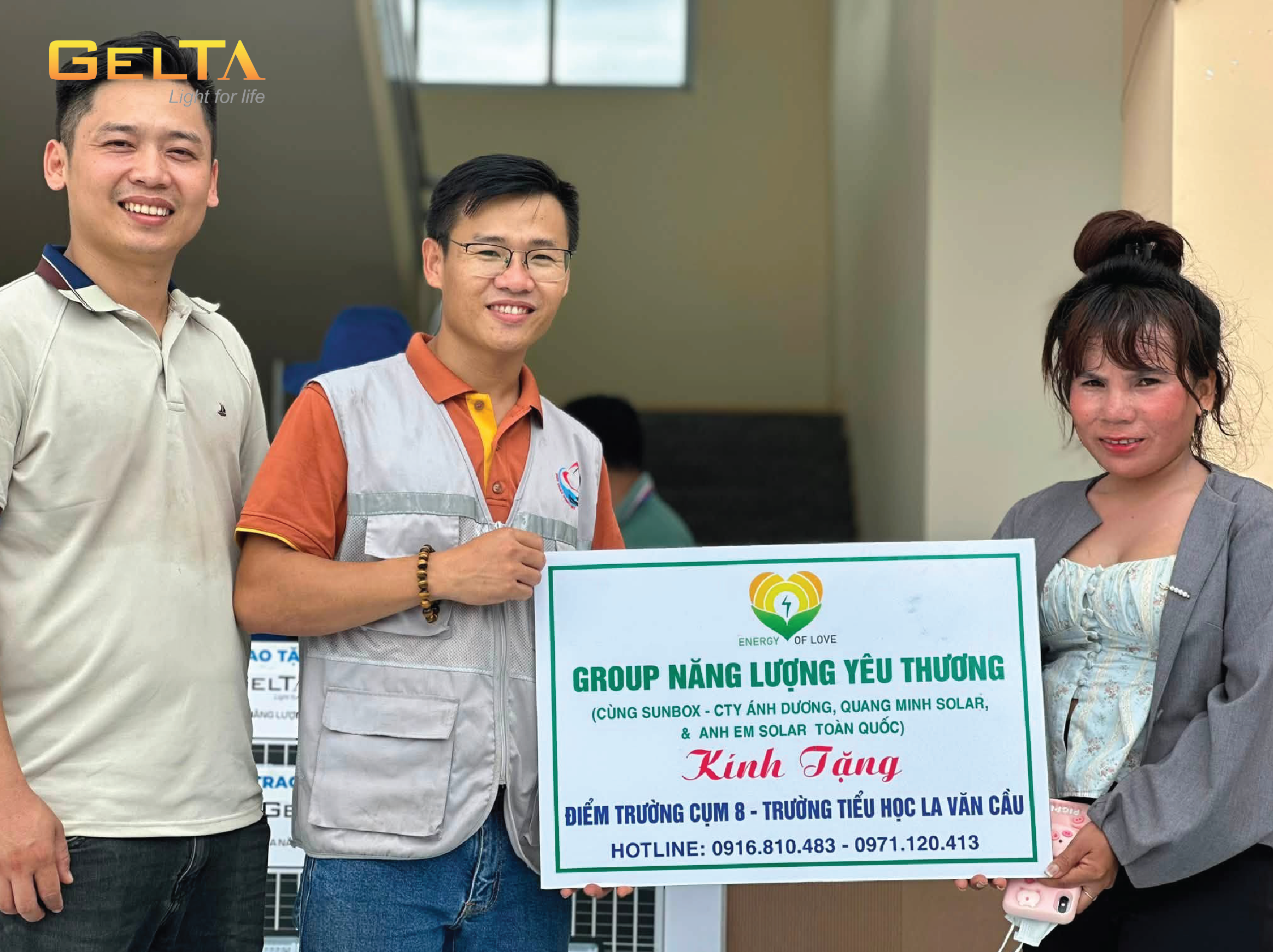 Gelta từ thiện đèn năng lượng mặt trời Gelta