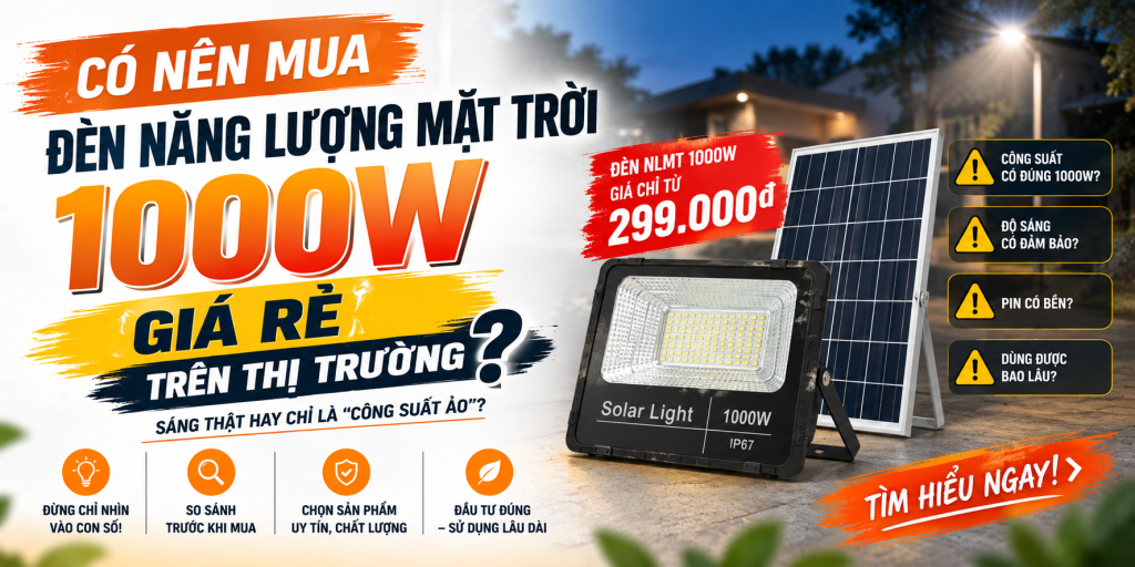 Đèn năng lượng mặt trời 1000W giá rẻ
