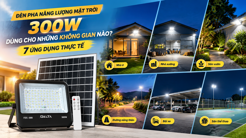 Đèn pha năng lượng mặt trời 300W