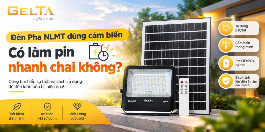 Đèn Pha NLMT dùng cảm biến